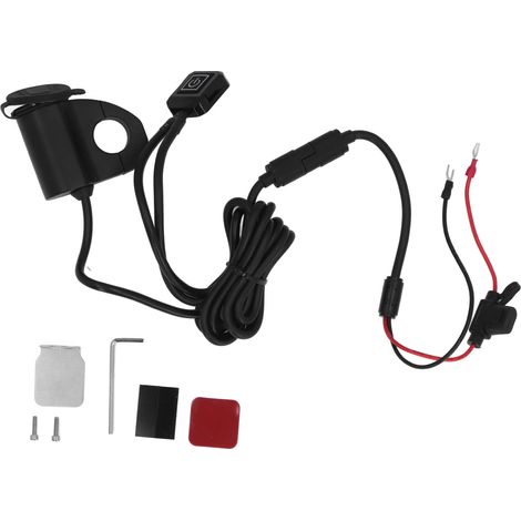 Chargeur téléphone moto étanche aluminium QC3.0 double USB rapide affichage numérique pour vélo électrique - Coque noire (1/5)