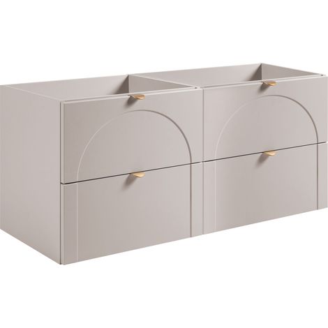 Ensemble de 2 meubles sous vasque suspendus AURA cachemire mat 120 cm K (1/5)