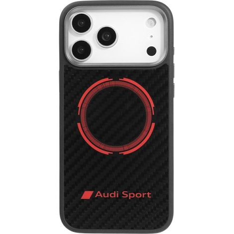 Funda para iPhone 17 Pro Max Audi - Funda MagSafe protectora trasera de carbono negro (1/5)