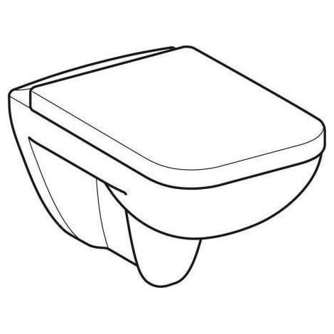 Geberit Renova Plan Set Wand-WC Tiefspüler, mit WC-Sitz, weiß,