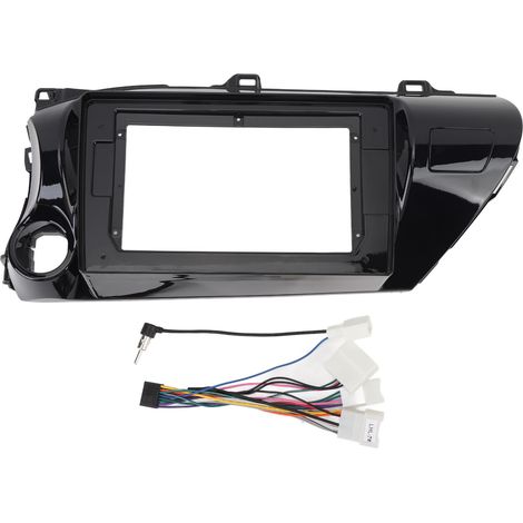 Cadre de tableau de bord stéréo pour autoradio 2 DIN 10,1 pouces, conduite à gauche, façade de protection pour système de navigation, pour Hilux 2015 à 2018, avec cordon d'alimentation (1/5)