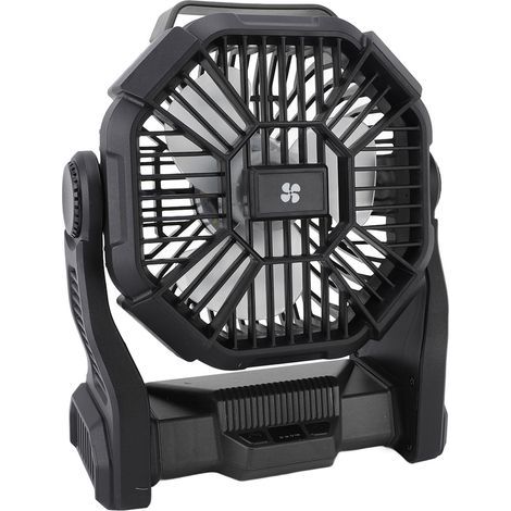 Outdoor Camping Fan, Efficient Professional Tent Fan, USB Rechargeable, with LED Lantern, Black (1/5)