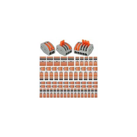 Connecteurs de fil compacts 110 pièces, blocs de connecteurs électriques, pince 55 pièces 2 ports/45 pinces 3 ports/10 pièces pince 5 ports (110pcs) (1/5)