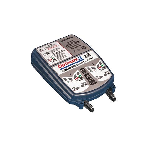 Caricabatterie Optimate 3x2, 3 in 1 Custodia: Ideale per Testare / Caricare 2 Batterie contemporaneamente, da 2 a 50 Ah.