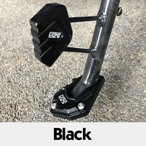 (Noir, 1 jeu) UE125 Plaque de béquille latérale, accessoire moto, extension de béquille latérale en aluminium CNC, compatible avec Benelli TRK 502 2017-2018 maxpower (1/4)
