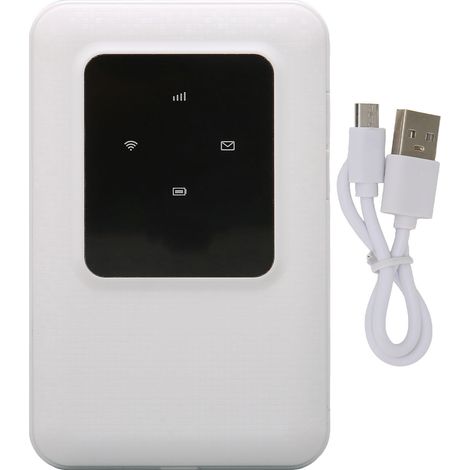 Point d'accès WiFi mobile 4G LTE, 10 connexions simultanées, Internet haut débit, longue autonomie, carte Internet sans fil pour bureau, blanc (1/5)