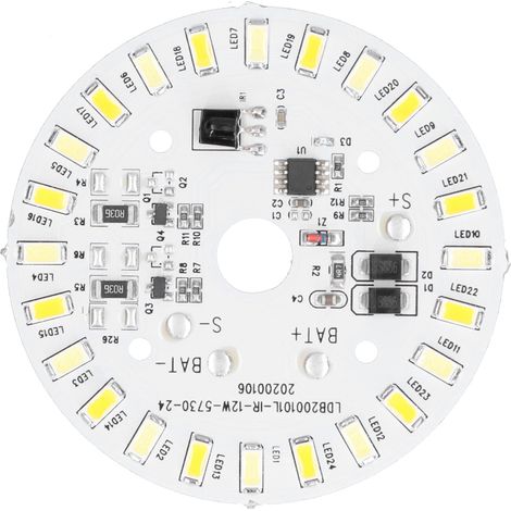 Panneau lumineux de plafond 12 W, 24 LED, 3,2 V/3,7 V, lumière blanche chaude, avec télécommande (1/5)
