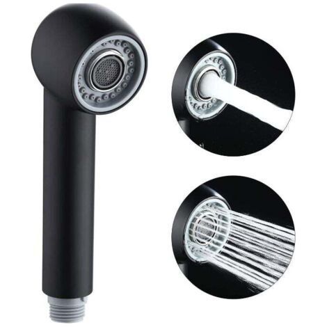 MSBD - Replacement Kitchen Faucet Spray 2 Spray Types Kitchen Faucet Head Replacement for Mixer Tap Nickel，Black (1/4)