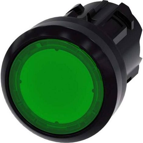 Siemens 3SU10010AB400AA0 3SU1001-0AB40-0AA0 Pulsante illuminato Piatto, Anello frontale in plastica Verde 1 pz. (1/4)
