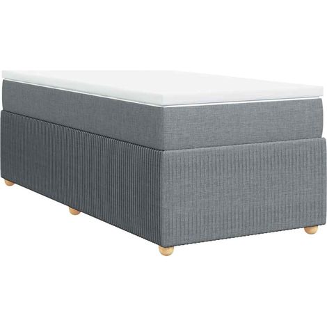 Maison Exclusive - Cama box spring con colchón tela gris claro 10
