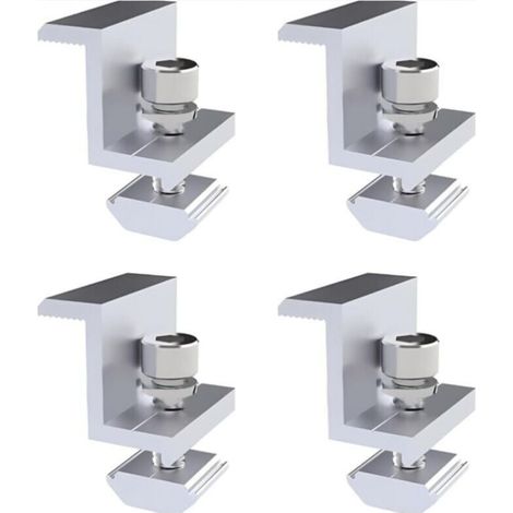 BEBUSINGOTO Paquet de 4 supports de panneau solaire, pince d'extrémité de 30 mm, support de panneau solaire, support Z, pince réglable, support de panneau solaire photovoltaïque photovoltaïque (1/5)