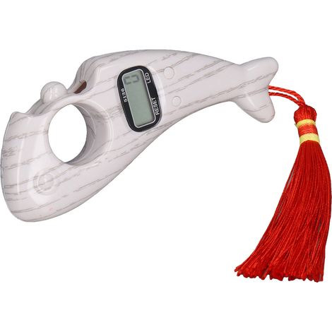 Compteur de chapelet numérique portable silencieux en forme de poisson pour la méditation et la relaxation (blanc)