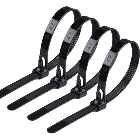 Kabelbinder 100 Wiederverschließbar UV Beständig 200X7.6mm Schwarz (1/5)