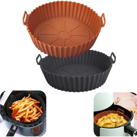 Plaques de cuisson en silicone lot de 2 - moules pour four, friteuse à air et cuit-vapeur, 17 x 5 x 20 cm (1/5)