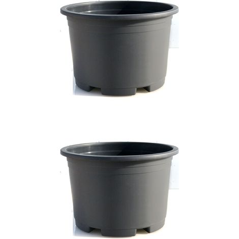 1 Stück Kunststoff-Blumentopf, 16 cm dickwandiger Pflanztopf, Pflanzgefäß, Topf für den Innenbereich (Schwarz) (1/5)