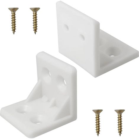 Équerres métalliques d'angle - pour divers meubles, notamment établis, armoires, etc., assurant un soutien - 100 pièces, blanches