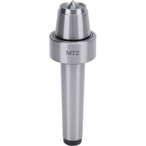Pointe tournante MT2, centre et pointe, acier inox, pour tour à bois/métal, support de pièce (1/5)
