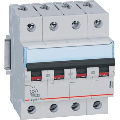 Disjoncteur 4P C 20A 6kA AC S304 TX3 403563