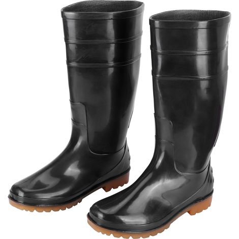 paire de bottes de pluie imperméables et antidérapantes pour le travail du jardin, de la ferme et de l'élevage, noires, taille 42 (1/5)