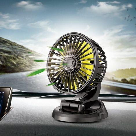 1 Ventilateur voiture, 5 pales, 12V CC, sans batterie, pour tableau de bord et bureau