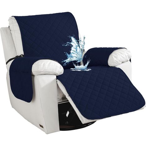 Wasserdichter Sesselüberwurf 1 Sitzer mit Taschen, Dunkelblau (1/5)