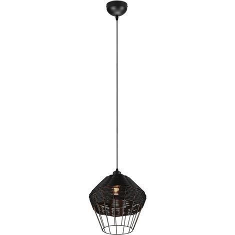 Sospensione BORKA in rattan colore nero opaco R31261902 (1/5)