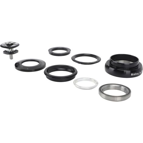 Jeu de direction VTT en aluminium, compatible fourche 28,6 mm droite ou 1,5" conique, pour tube droit 44 mm.