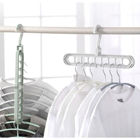 Bardusch - Organisateur de cintre - TBEST - Modèle multifonctionnel - 9 trous - vert (1/4)