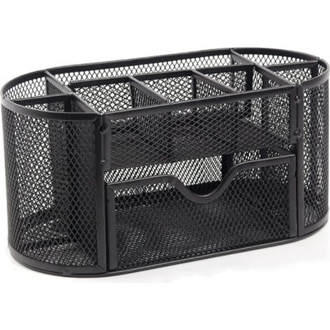 Organisateur De Bureau - Panier À Mailles Métalliques Pour Classement Sur Table - Pour Stylos Documents Et Fournitures - 1 Pièce (1/5)