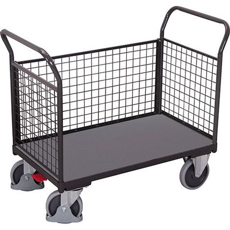 VARIOfit Dreiwandwagen mit Drahtgitter 1000x575mm Anthrazitgrau RAL 7016