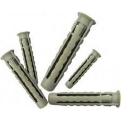 FPLUS taco gris nylon t-n4s  5x25 x100ud. , Tacos en poliamida TN4S: apto tanto para material base macizo (hormigón, piedra, ladrillo macizo, etc.) como hueco (ladrillo hueco, bloq