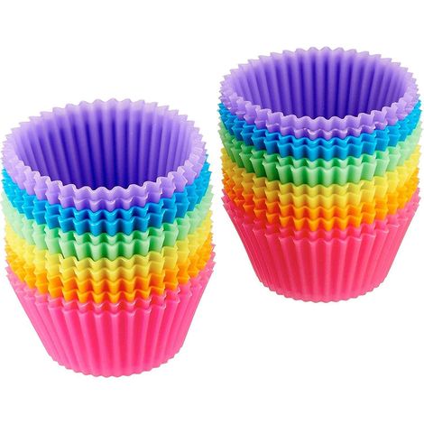 24 wiederverwendbare Silikon-Muffinformen, antihaftbeschichtet zum Backen (1/5)