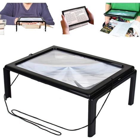 3X Illuminated Magnifier with 4 LEDs – Magnification up to 300% – Foldable for reading and observation – Durable plastic material (1/5)