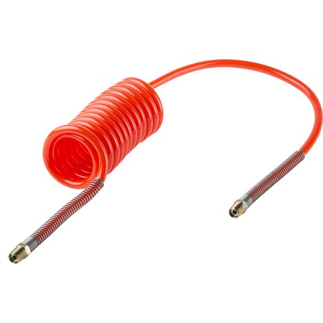 Tuyau spiralé CPC, avec raccord BSPT 1/4 pouce mâle, Rouge, Diam.ext 10mm, Long. 2m ( Prix pour 1 ) (1/2)