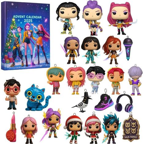 Calendrier de l'Avent KPop 2025, Figurines Pop Collectibles, 24 Jours, Jouets et Accessoires, Décoration de Noël, 27x185x35 cm