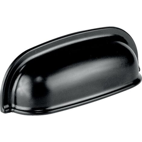 Poignée coquille en ABS - entraxe 64 mm - longueur 88 hauteur 32 profondeur 18 mm - noir mat - Interges