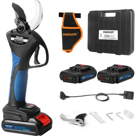 8605 Secateur Electrique Sans Fil, 40mm 1050W 21V 2Ahx2  Progressif, avec câble d'extension de 1,2 m, pour Vignes et arbres Fruitiers (1/5)
