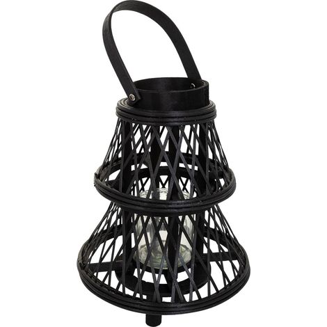 Farol portavelas de bambú marrón d23,5x29 (1/5)