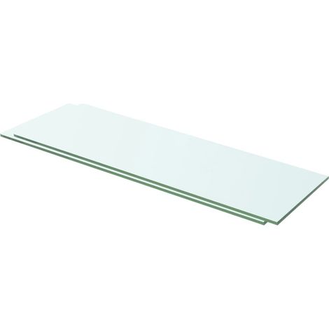 2 pcs Panneaux d'étagère, Tablettes Murale, Meubles de rangement Verre Transparent 60 x 15 cm MAE8030 (1/3)