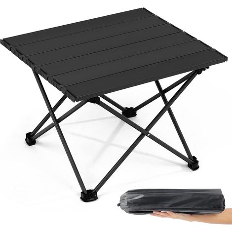 Table Pliante Compact Aluminium Ultra-Légère, Mini Table Extérieure Noire pour Camping, Pique-Nique, BBQ et Voyage (1/5)