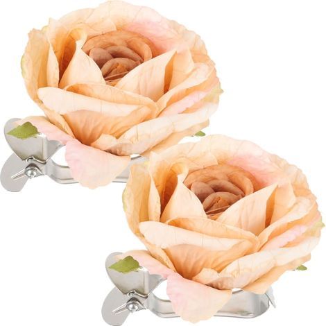 Pince Rideau Fleur 2 Clips De Rideaux pour Rideaux Légers sans Outils Ni Perçage Fixation Ferme pour Voilage Rideau Transparent (1/5)