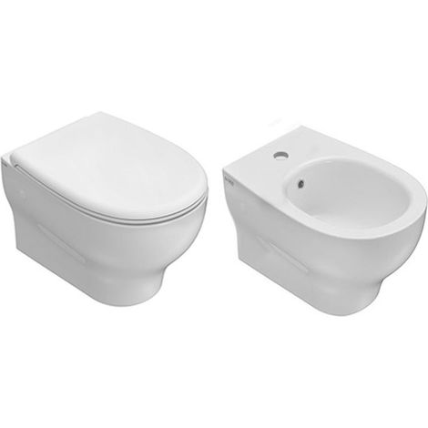 CERAMICA GLOBO Serie Grace set sospesi wc+bidet+sedile chiusura tradizionale codice prod: GRS03BI GR021BI GRS10BI (1/3)
