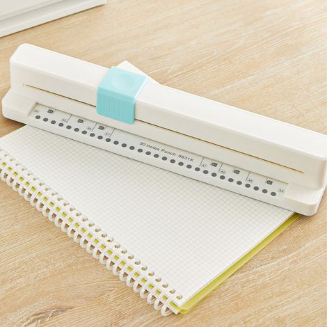 Perforatrice manuelle portable 30 trous pour classeurs, agendas et cahiers de format A4, B5, A5, B6, A6, B7 et A7 (1/5)