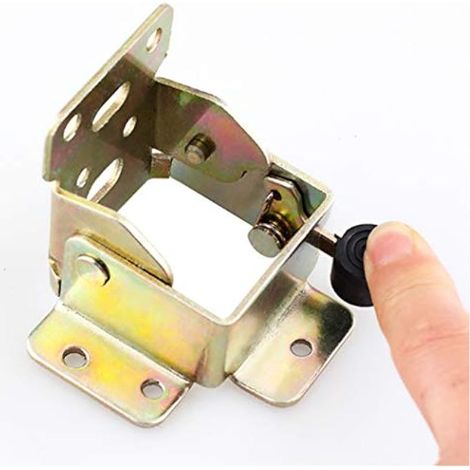 Lot de 2 supports pliants à 90 degrés charnières autobloquantes en acier laminé à froid pieds de table pliants pieds de lit charnières de soutien cachées (Positive brake) (1/5)