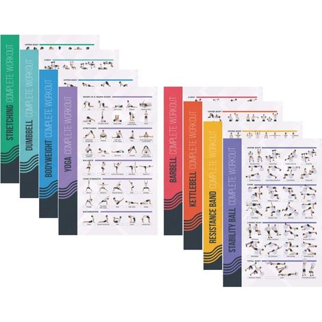 Workout-Poster-Set, 8 Stück, 51 x 76 cm (1/5)