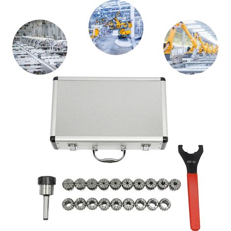 Juego de mandriles de acero, 100 mm de largo, 32 mm de diámetro, compatibles con MTB2 ER32 M10, con certificación CE. (1/5)
