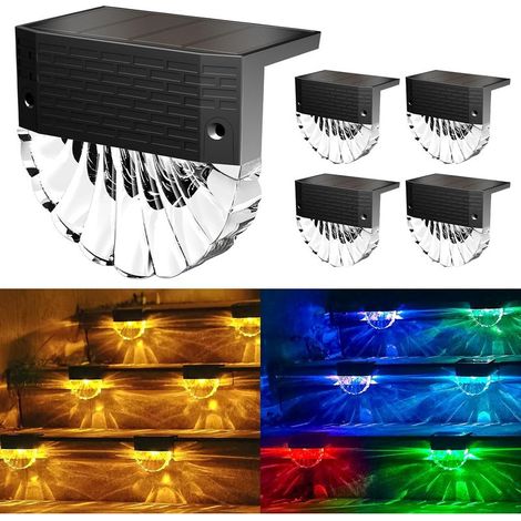 Solar-Außenleuchte mit 4 LEDs – 3 Modi, IP65 wasserdicht, automatische Ein-/Ausschaltfunktion für den Garten – Warmweiß/RGB [Energieklasse E] (1/5)