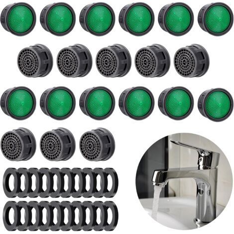 Lot de 20 aérateurs de robinet. pièces de rechange avec joint de cache de robinet. limiteur de débit. insert de filtre. économie d'eau. limiteur de débit pour salle de bain. cuisine (1/5)