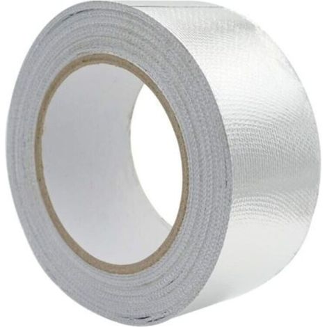 Ruban d’étanchéité aluminium renforcé fibre verre 48 mm × 10 m – résistant -30 à 120 °C, couleur argent