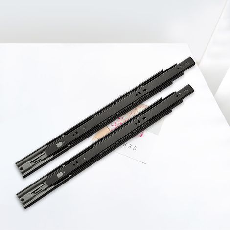 Guida per cassetti TOPSTRONG da 350 mm, guida per cassetti con cuscinetti a sfera a estensione completa per armadi e cucine, capacità di carico di 45 kg, nera, 1 paio (2 pezzi) (1/4)